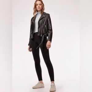 NWT Aritzia daria suede black pants size small original price 98$